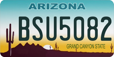 AZ license plate BSU5082