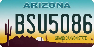 AZ license plate BSU5086