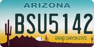 AZ license plate BSU5142