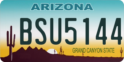 AZ license plate BSU5144