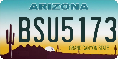 AZ license plate BSU5173