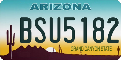 AZ license plate BSU5182
