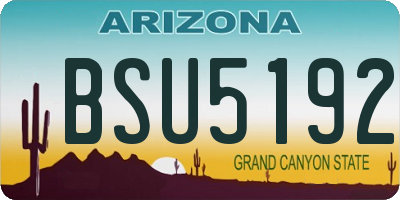 AZ license plate BSU5192