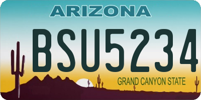 AZ license plate BSU5234