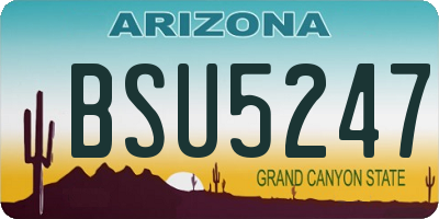 AZ license plate BSU5247