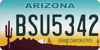 AZ license plate BSU5342