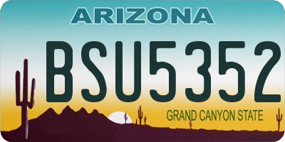 AZ license plate BSU5352