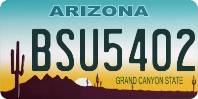 AZ license plate BSU5402