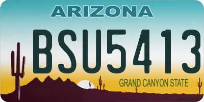 AZ license plate BSU5413