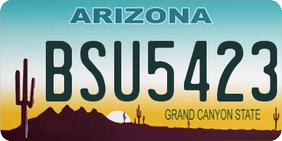 AZ license plate BSU5423