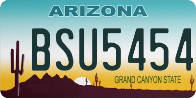 AZ license plate BSU5454