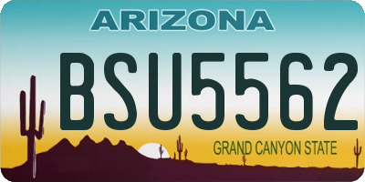 AZ license plate BSU5562