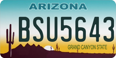 AZ license plate BSU5643
