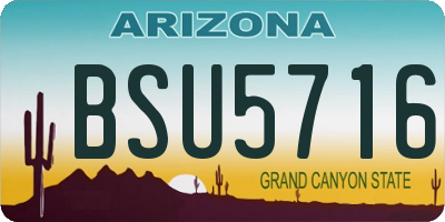 AZ license plate BSU5716