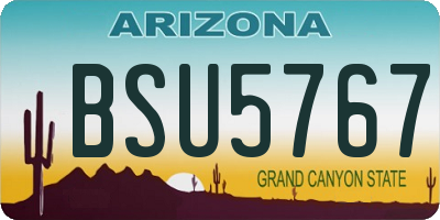 AZ license plate BSU5767