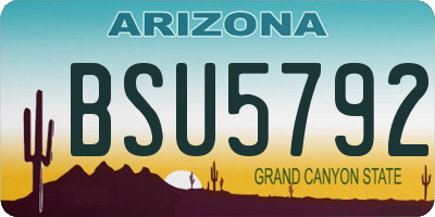 AZ license plate BSU5792