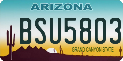 AZ license plate BSU5803