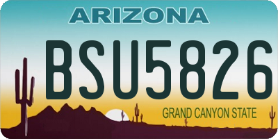 AZ license plate BSU5826