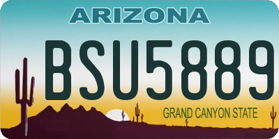 AZ license plate BSU5889
