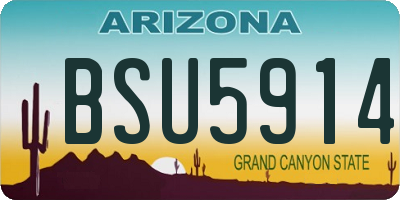 AZ license plate BSU5914