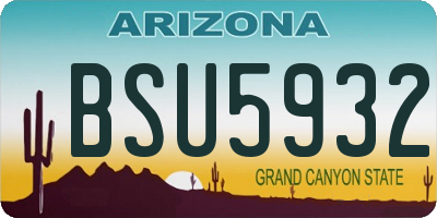 AZ license plate BSU5932