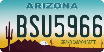 AZ license plate BSU5966