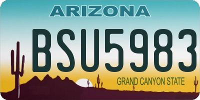 AZ license plate BSU5983