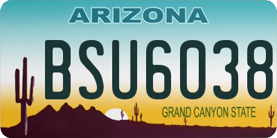 AZ license plate BSU6038