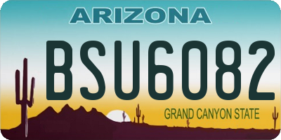 AZ license plate BSU6082