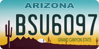 AZ license plate BSU6097