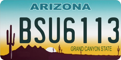 AZ license plate BSU6113