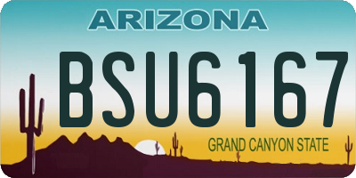 AZ license plate BSU6167