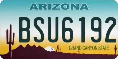 AZ license plate BSU6192