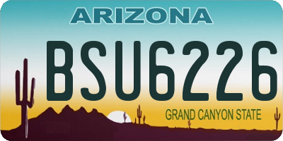 AZ license plate BSU6226