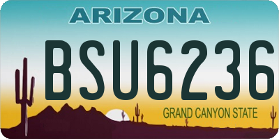 AZ license plate BSU6236