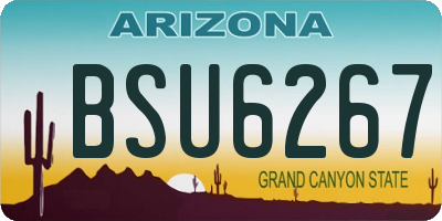 AZ license plate BSU6267