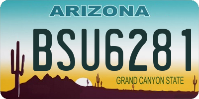 AZ license plate BSU6281