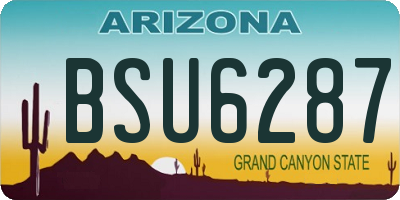 AZ license plate BSU6287