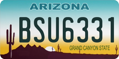 AZ license plate BSU6331