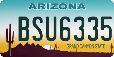 AZ license plate BSU6335