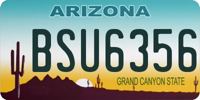 AZ license plate BSU6356