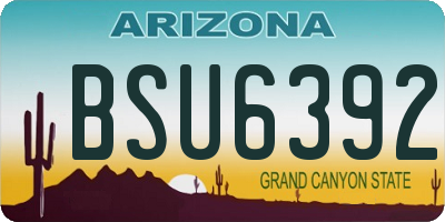 AZ license plate BSU6392