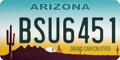 AZ license plate BSU6451