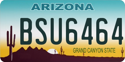 AZ license plate BSU6464