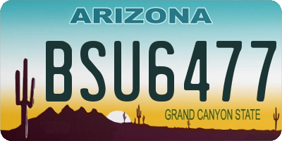 AZ license plate BSU6477