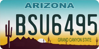 AZ license plate BSU6495