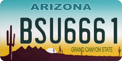 AZ license plate BSU6661