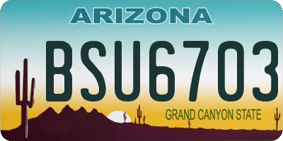 AZ license plate BSU6703