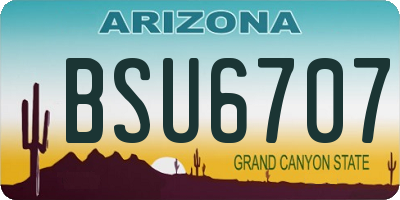 AZ license plate BSU6707