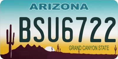 AZ license plate BSU6722
